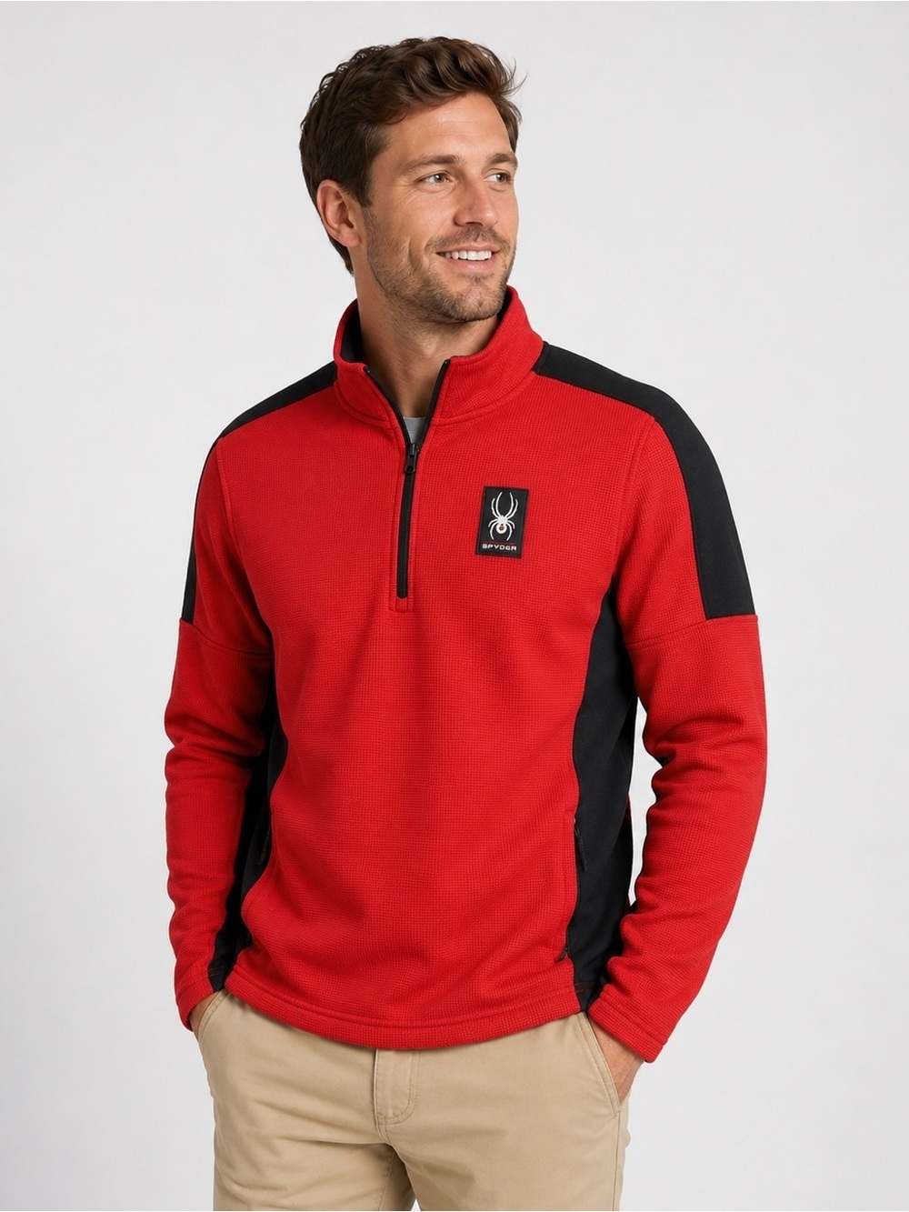 NWT Spyder Sweater Small Racing Red Outbound Quarter Zip Pullover
